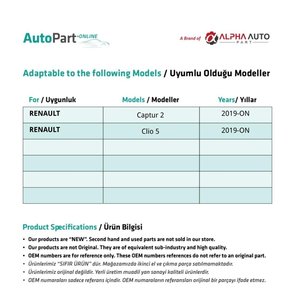 Fil de levier de déverrouillage de capot pour Renault Captur 2, Clio 5 (expédition du fabricant turc) Code produit: FD113825 - Product Image 2