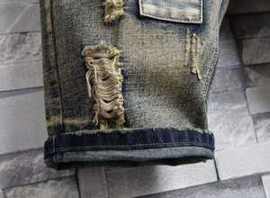 NOVEDAD DE VERANO 2025, pantalones cortos de mezclilla de algodón 100% con patrón sólido a la moda para hombre, ajuste holgado único Vintage más vendido - Product Image 4