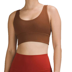 Soutien-gorge de sport pour femme en coton 100% respirant à séchage rapide, style simple, couleur personnalisée, avec logo imprimé personnalisé en position avant, haute qualité - Product Image 1