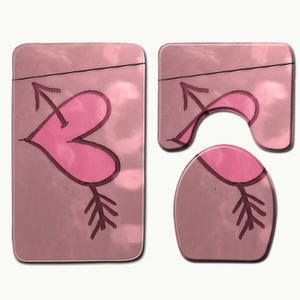 Custom Printed Valentine <b>Bathroom</b> Rug <b>Set</b> for <b>Bathroom</b> Non-Slip Shower Curtain Bath <b>Mat</b> - Product Image 4