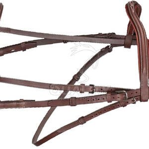 Bride de cheval de style nouveau en cuir rembourré avec bride muserolle pour vêtements de cheval fabriqués au Pakistan - Product Image 3