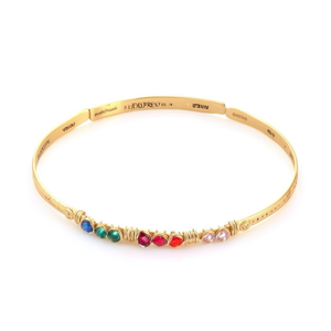 Stylish Gold Plated Fashion Bangle with Colorful Stones Trendy Resale Appeal <b>Bracelet</b> - Product Image 3