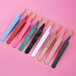 Bulk 45 Fiber Tip Eyelash Extension Tweezers Diamond Nano Grip Custom Label Nonslip Lash <b>Tool</b> Professional Hand Tested - Product Image 2