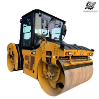 Compacteur vibrant à double tambour Caterpillar CB64B d'occasion, poids de travail 12 tonnes, moteur diesel 106KW, d'origine Japon