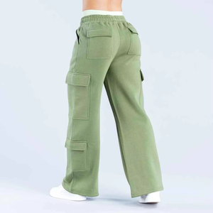 กางเกงขายาวผู้หญิงผ้าฟลีซเนื้อนุ่ม ระบายอากาศได้ดี เป็นมิตรกับสิ่งแวดล้อม ทรงตรง ใส่สบาย ทรงปกติ ด้านหน้าเรียบ ทันสมัย เหมาะสำหรับใส่พักผ่อนในฤดูหนาว แต่งด้วยลูกไม้ - Product Image 3