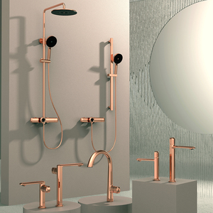 Juego de Grifería de Ducha de Lujo, Latón Dorado Rosa, Accesorios de Baño, Montado en la Pared, Grifo Mezclador de Agua Fría y Caliente de Lujo - Product Image 1