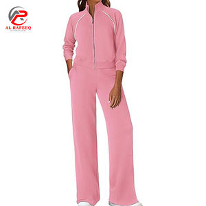 Chándales para mujer Trajes de salón de primavera Sudadera con cremallera y pantalones de chándal con chándal de bolsillo - Product Image 1
