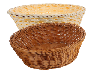 Panier à fruits tissé 2 pièces, paniers de service de pain en rotin naturel, grande capacité pour organisateur de bureau à domicile, Nhat Minh, Vietnam - Product Image 1
