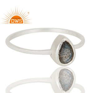 Anillo apilable de piedras preciosas de labradorita Natural de plata de ley fina más vendido, joyería para mujer, regalo para ella - Product Image 2
