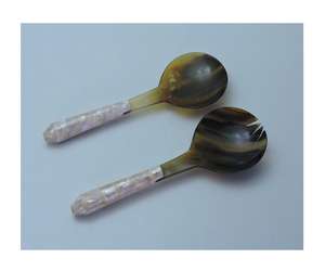 Corne de buffle fabriquée en Inde de style européen avec un ensemble de serveurs à salade hautement poli Accessoires de cuisine - Product Image 3