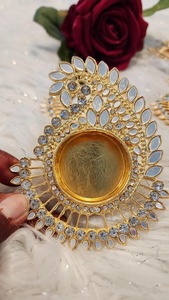 Portavelas de Cristal Kundan, un Accesorio de Lujo para el Hogar para Cualquier Celebración, Centro de Mesa Único para Eventos Especiales - Product Image 2