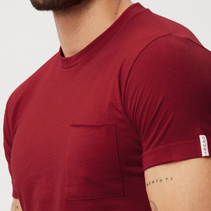 Vente en gros de t-shirts 100% coton biologique pour hommes avec logo personnalisé et couleur unie décontractés à manches courtes en microfibre pour l'été - Product Image 6