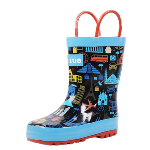 Unisex Kleurrijke Strepen Bedrukte Rubberen Laarzen Voor Kinderen Jongens Nieuwe Regenlaars Voor De Lente Zomer Herfst Winter - Product Image 2