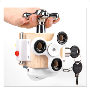 Bằng Gỗ Mầm Non Giáo Dục Học Tập Đồ Chơi DIY Fidget Cảm Giác Trò Chơi Bận Bận Hội Đồng Quản Trị Khối <span class=keywords><strong>Cube</strong></span> Cho Trẻ Em - Product Image 4