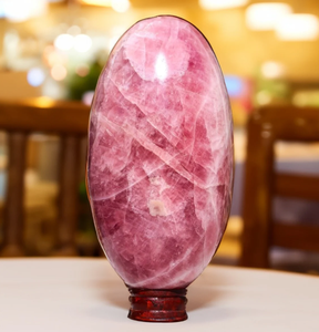 คุณภาพสูงสีชมพูเข้มโรสควอตซ์คริสตัล Lingam ขัดคริสตัลโดย ALIF คริสตัลและอาเกต - Product Image 1