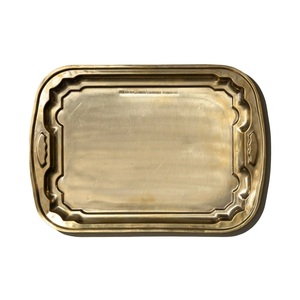 Bandejas decorativas de metal antiguo de latón dorado y latón de lujo, cuenco hecho a mano para fiestas - Product Image 1
