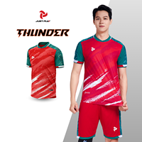 Promo Panas Jersey Sepak Bola Pendek Unisex Model Terbaru Bahan Bernapas Seragam Tim Berkualitas Tinggi Dapat Disesuaikan Thunder JP Ramah Lingkungan Cepat Kering