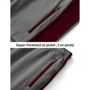 Ensemble de survêtement pour homme décontracté et athlétique, 2 pièces, confortable, style de vie sportif, jogging actif, col montant, taille plus, respirant - Product Image 6