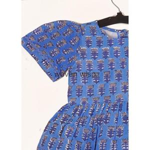 2024 nueva llegada al por mayor niños boutique ropa 100% algodón manga corta Floral niños niñas vestido con - Product Image 4