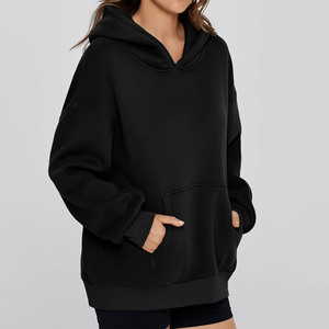 Sudaderas con capucha de mujer con hombros caídos y ajuste holgado de alta calidad, ropa de calle de punto, sudaderas con capucha de gran tamaño con estampado personalizado para mujer y sudadera - Product Image 4