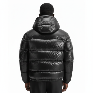 Chaqueta acolchada de algodón para hombre, estilo urbano europeo-americano, corta, casual, con capucha desmontable y cremallera frontal, para invierno. - Product Image 2