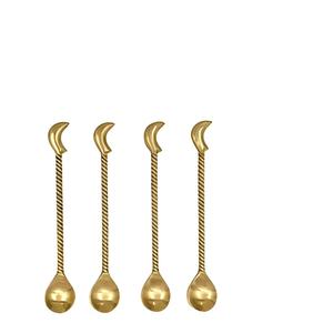 Cuchara de té de latón hecha a mano con diseño personalizado para el hogar y cafés 2024 - Product Image 1