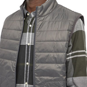 Chaleco acolchado con cremallera para hombre con logotipo personalizado, chaqueta con burbujas, cálido, sin mangas, chaleco calefactable, tela de lona de talla grande - Product Image 4