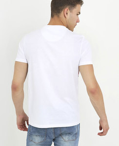 Vente en gros T-shirts en coton respirant personnalisé pour hommes à manches courtes avec impression couleur unie logo anneau filé coton - Product Image 2