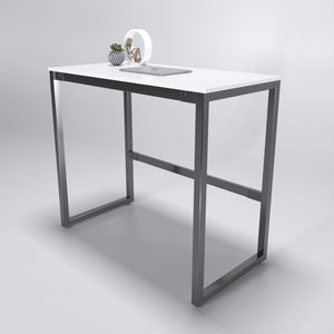 Escritorio Ergonómico Minimalista para Trabajar de Pie con Superficie de Madera y Estructura de Acero, 105 cm de Altura - Product Image 4