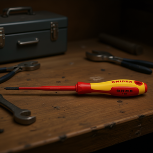 Knipex Slim <b>Screwdriver</b> for Slotted Screws Burnished VDE - Product Image 3