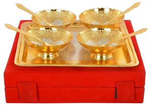 Tazón decorativo para aperitivos y postres de bajo precio con cuchara y juego de bandejas para artículos de decoración del hogar con caja de terciopelo - Product Image 5