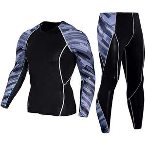 Combinaisons de compression extensibles lavées sur mesure, manches longues, multiples caractéristiques, ensembles de compression - Product Image 6