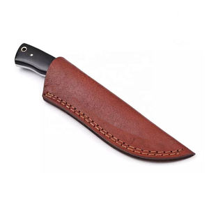 Couteau de chasse Skinner en acier damas de conception unique de haute qualité avec gaine en cuir et manche en bois à vendre - Product Image 6