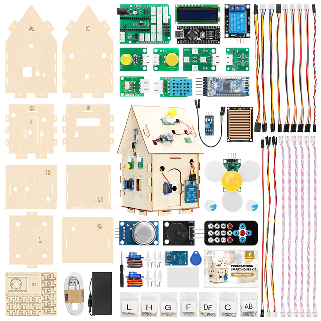 ESP32 IoT Smart Farm Starter Kit for Arduino Programming education starter DIY Electronic Robots kit wooden house