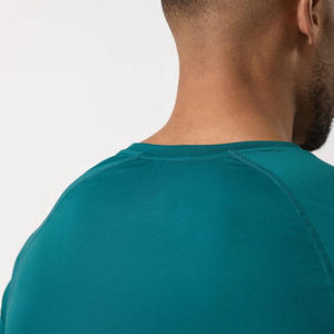 Venta al por mayor de los hombres de pino profundo de entrenamiento camiseta del músculo Fitness gimnasio desgaste de secado rápido transpirable OEM diseño personalizado Logo camiseta para hombres - Product Image 4