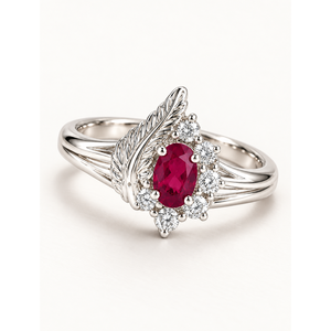 Platinum <b>Opal</b> Gemstone <b>Ring</b> with Rhodium Plating Bezel Set Fine Jewelry - Product Image 1