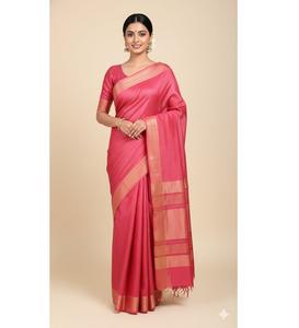 Sari de Seda Tussar Multicolor, Premium y Elegante para Mujer, con Exquisita Artesanía Tradicional de la India - Product Image 4