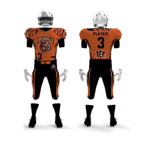 Set di Football americano <span class=keywords><strong>marrone</strong></span> squadre ricamate da uomo USA abbigliamento sportivo manica corta nuovo arrivo all'ingrosso personalizzato sublimazione digitale - Product Image 1