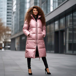 Veste longue bouffante manteau femmes surdimensionné hiver fourrure capuche chaud Long manteau vêtements d'extérieur matelassé manteaux col montant Patchwork veste - Product Image 6