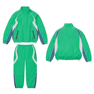 Ensemble de survêtement à capuche en nylon personnalisé pour hommes, grande taille, maternité, motif écossais tendance, vêtements de sport, collection automne-hiver, vente en gros - Product Image 2