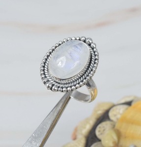 Anillo de moda joyería corte Arco Iris piedra lunar 925 anillo de piedras preciosas de plata esterlina anillo de diseñador joyería hecha a mano regalo para cumpleaños - Product Image 3