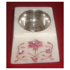 Belle Incrustation De Marbre Blanc Nacre Bakhoor Brûleur Forme Carrée Pour La Décoration De La Maison Artisanat Produit Fabricant - Product Image 1