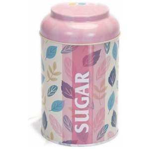 Boîte ronde en métal 1.2L avec couvercle en dôme 105x150mm motif de feuille pour accessoires de café et de thé - Product Image 2