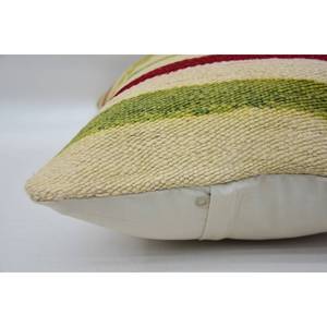 Almohada Kilim Patchwork de lana Beige, cojín decorativo de lujo de 16x24 pulgadas, patrón esponjoso Vintage portátil para ropa de cama para Navidad - Product Image 4