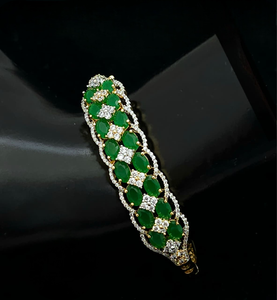 Gold White Finish Designer Openable <b>Bracelet</b> Premium Quality Luxury Look Complements Both Ethnic And Western Attire Party Wear - Product Image 3