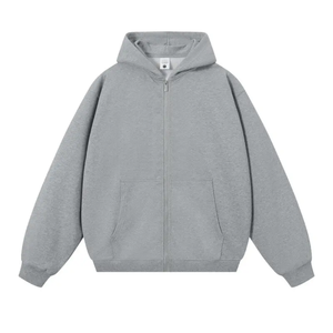 Sweat à capuche surdimensionné en polyester/coton épais pour homme, avec impression en relief et poche unie, personnalisable pour l'hiver – Vente en gros - Product Image 2