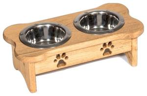 Cuencos para perros ecológicos personalizados HNH Craft HNH4115 Madera de forma cuadrada con incrustaciones de nogal No automáticos Nuevos productos al por mayor - Product Image 3