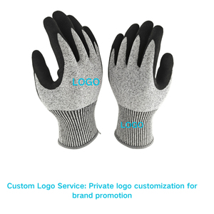 Gants à main tricotés sans couture anti-coupure Gants de travail industriel en nitrile sableux Gants à main noirs personnalisés - Product Image 5