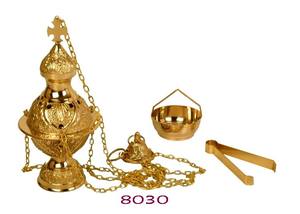 Brûleur d'encens en laiton hautement poli magnifiquement conçu et diffuseur d'aromathérapie Porte-encens élégant - Product Image 5