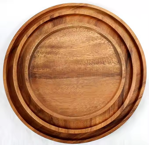 Plato de Presentación Redondo de Madera de Acacia de Primera Calidad, Estilo Rústico, para Fiestas, de Saniya Handicraft - Product Image 6